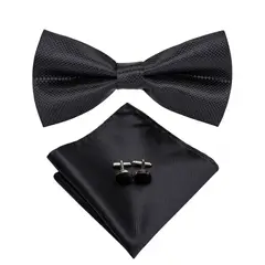 SN SONEC - Corbatin Seda Hombre Paño y colleras Set humita regalo formal Pajarita