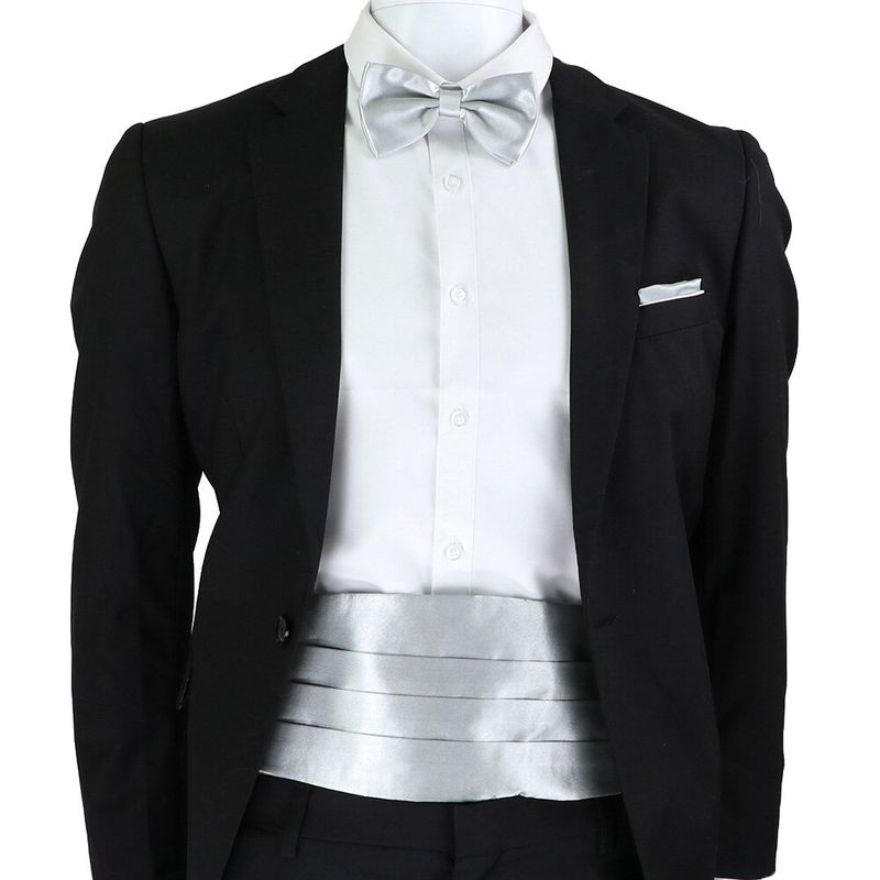 SN SONEC - Set faja formal ajustable poliester corbatin y paño para matrimonio