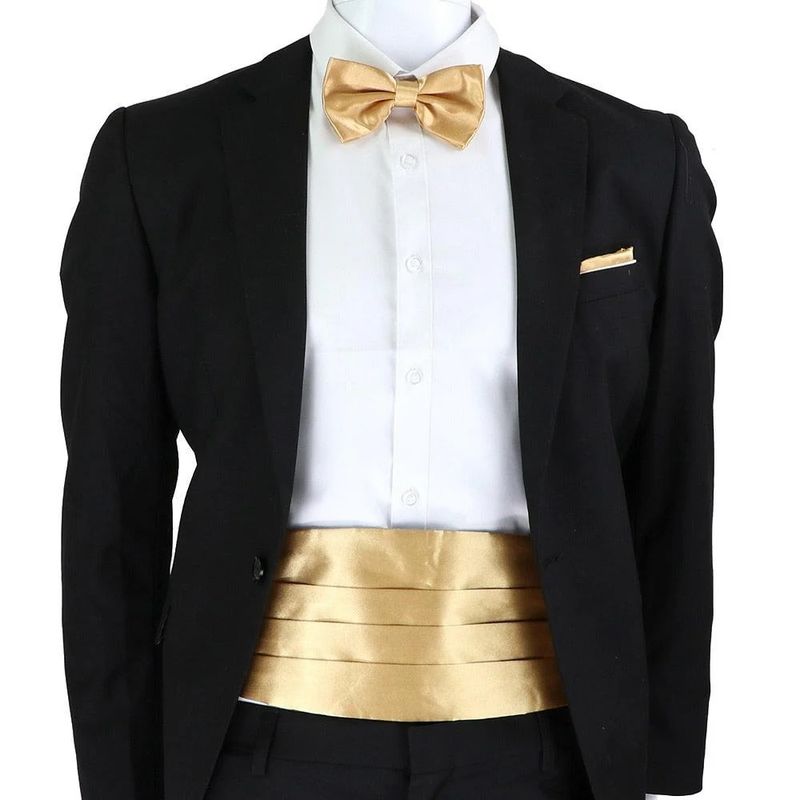 SN SONEC - Set faja formal ajustable poliester corbatin y paño para matrimonio