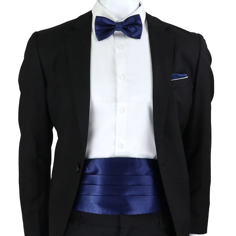 SN SONEC - Set faja formal ajustable poliester corbatin y paño para matrimonio
