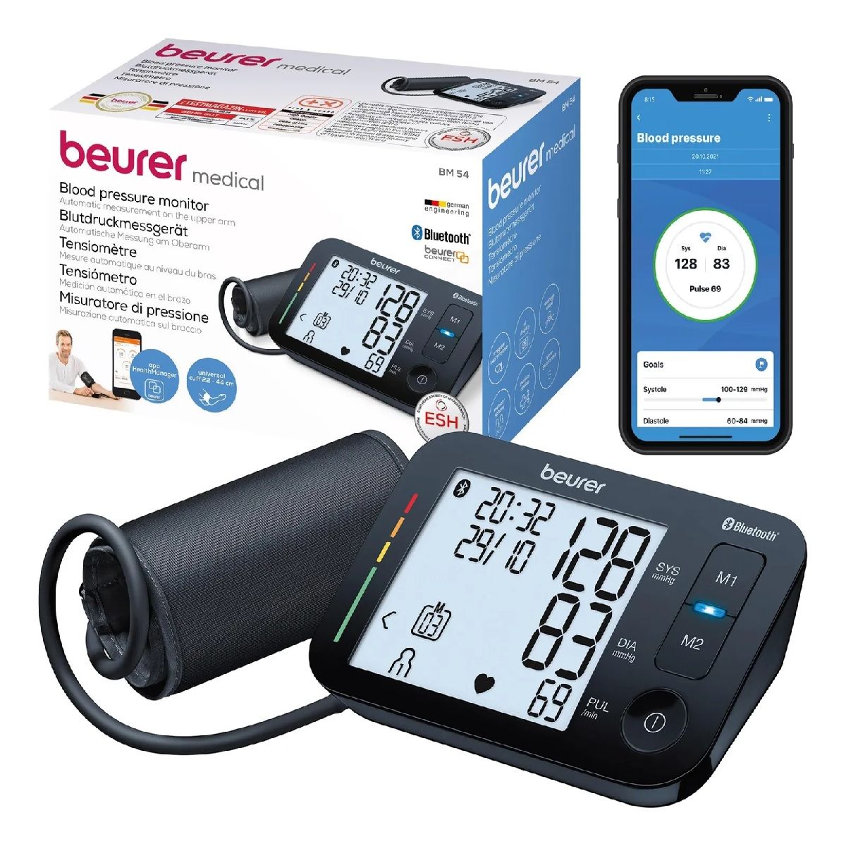 BEURER - Tensiómetro Digital Brazo Pantalla Xl Bluetooth Beurer Bm 54