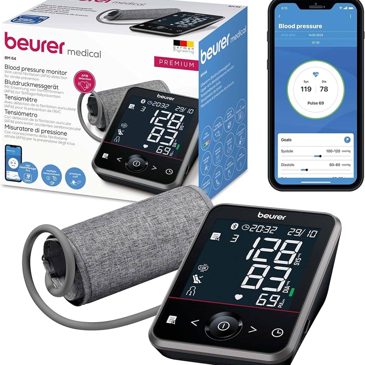 BEURER - Tensiómetro Digital Brazo Pantalla Xl Bluetooth Beurer Bm 64