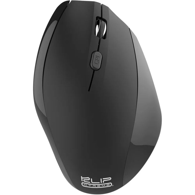 KLIP XTREME - KlipX Mouse Vertical Inalámbrico Ergonómico 6 Botones Negro
