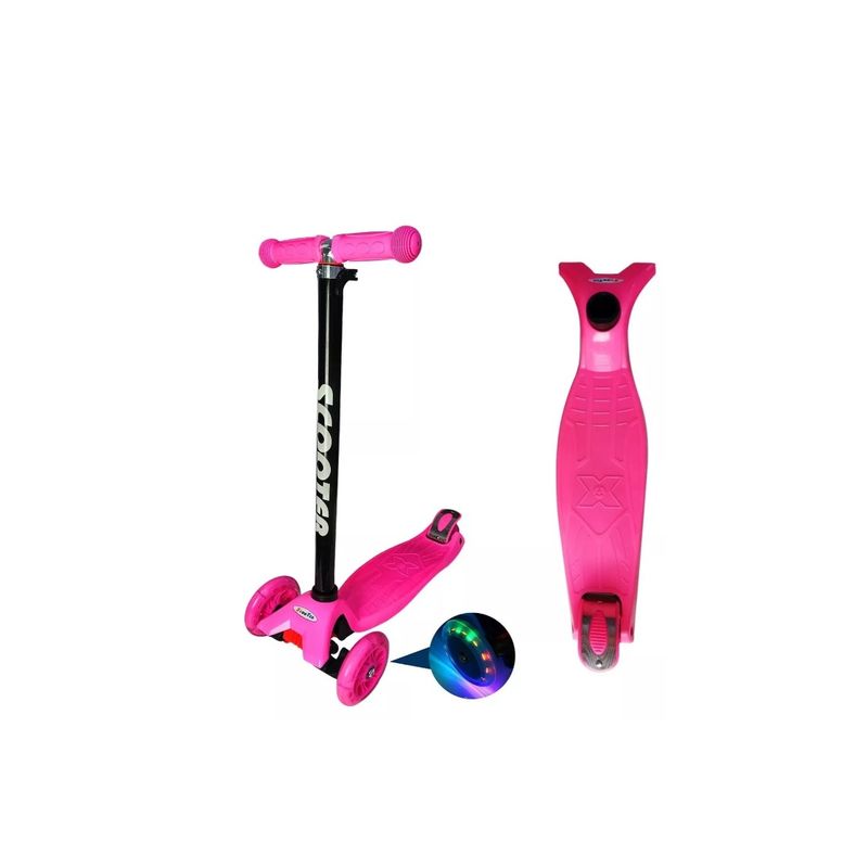 GENERICO - Scooter Monopatin Ruedas Led Niñs Regulable Pink