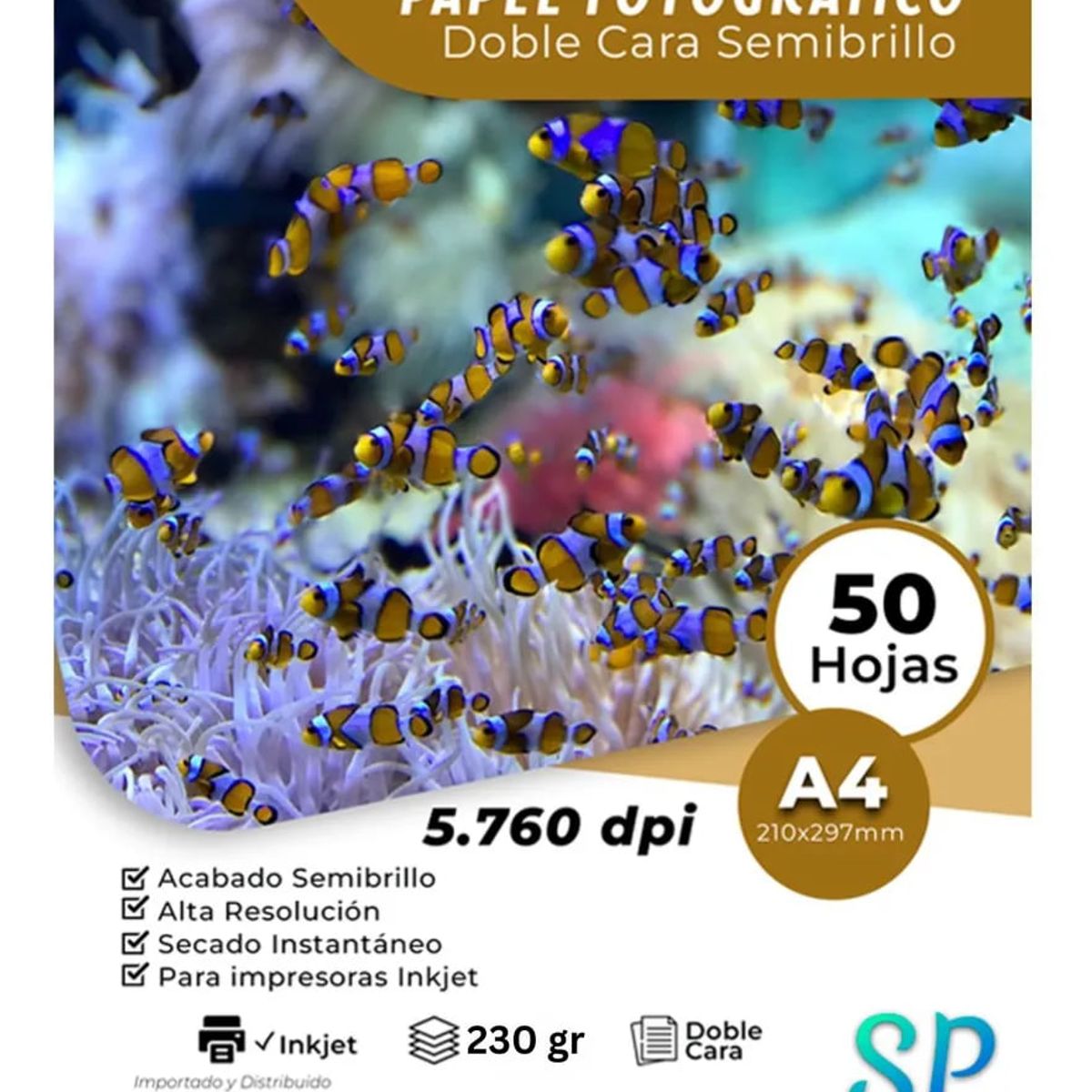 GENERICO - Papel Fotográfico Semibrillo Doble Cara 230 g A4 X 50 Hojas