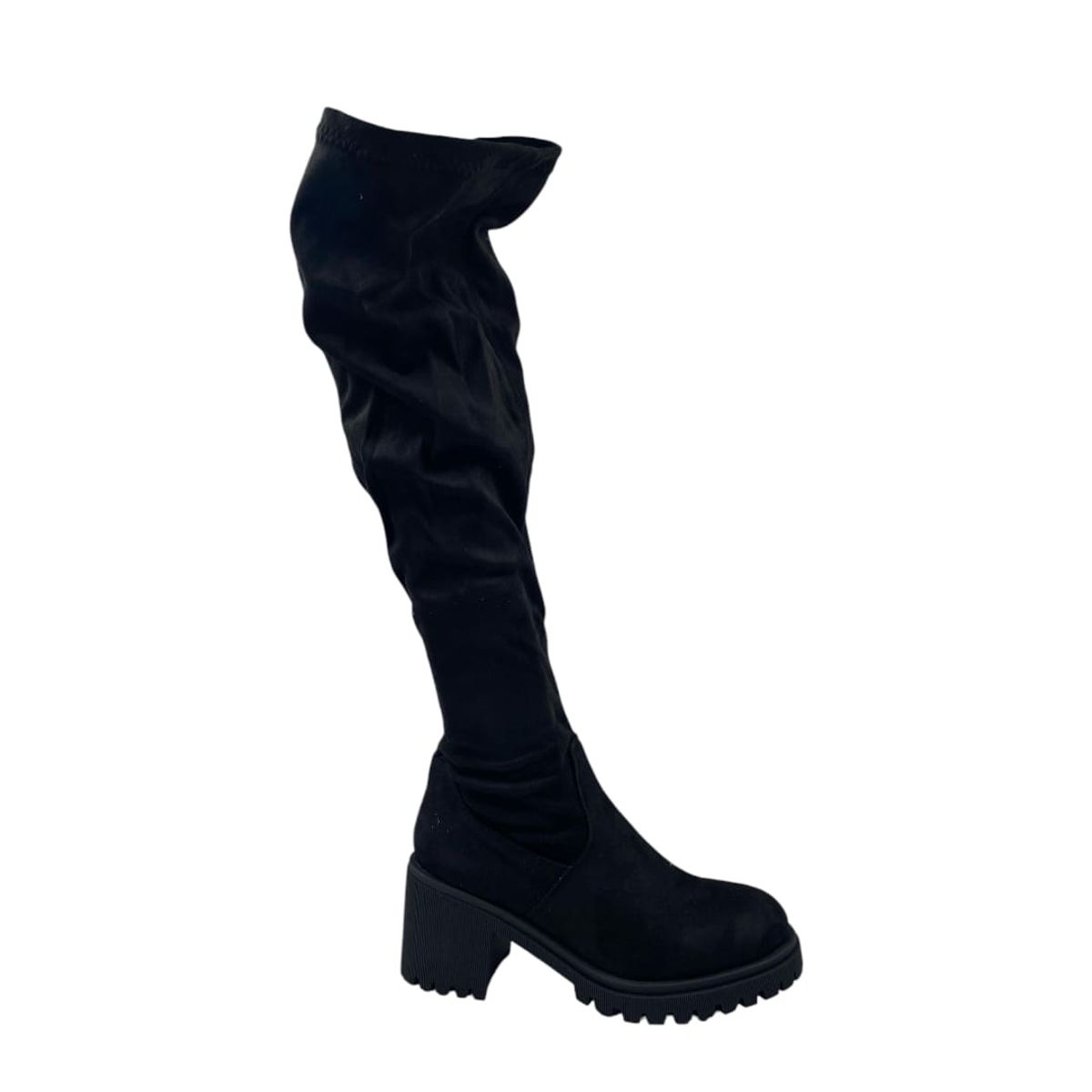 HERIEL - Bota Negra Bucanera Taco Mujer.