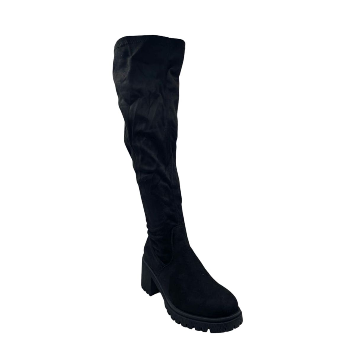 HERIEL - Bota Negra Bucanera Taco Mujer