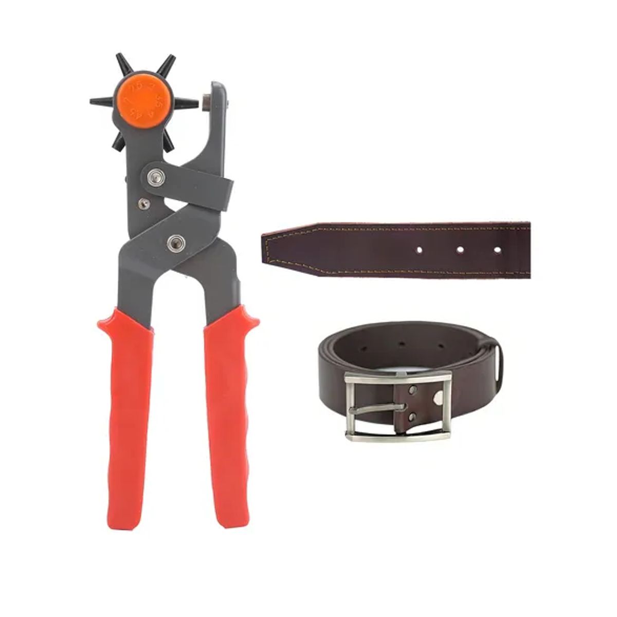 GENERICO - Alicate Perforador Cuero Cinturón Cartera Plástico Pro