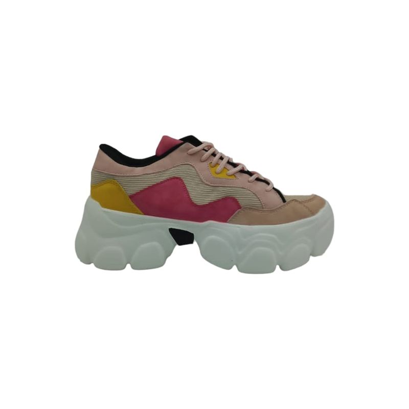 HERIEL - Zapatilla Rosa Plataforma Mujer
