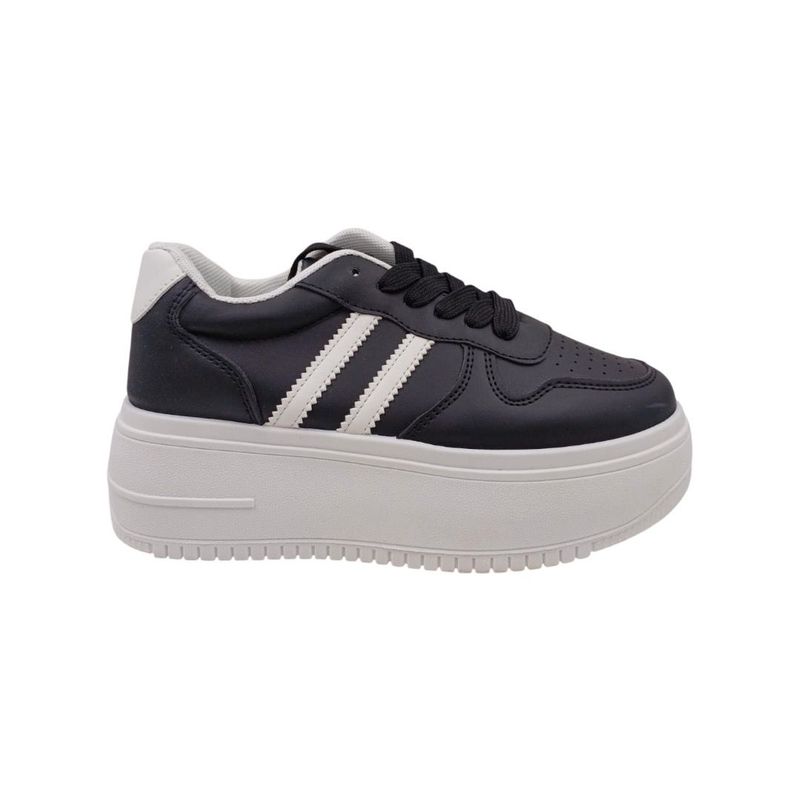 HERIEL - Zapatilla Negra Plataforma Mujer.