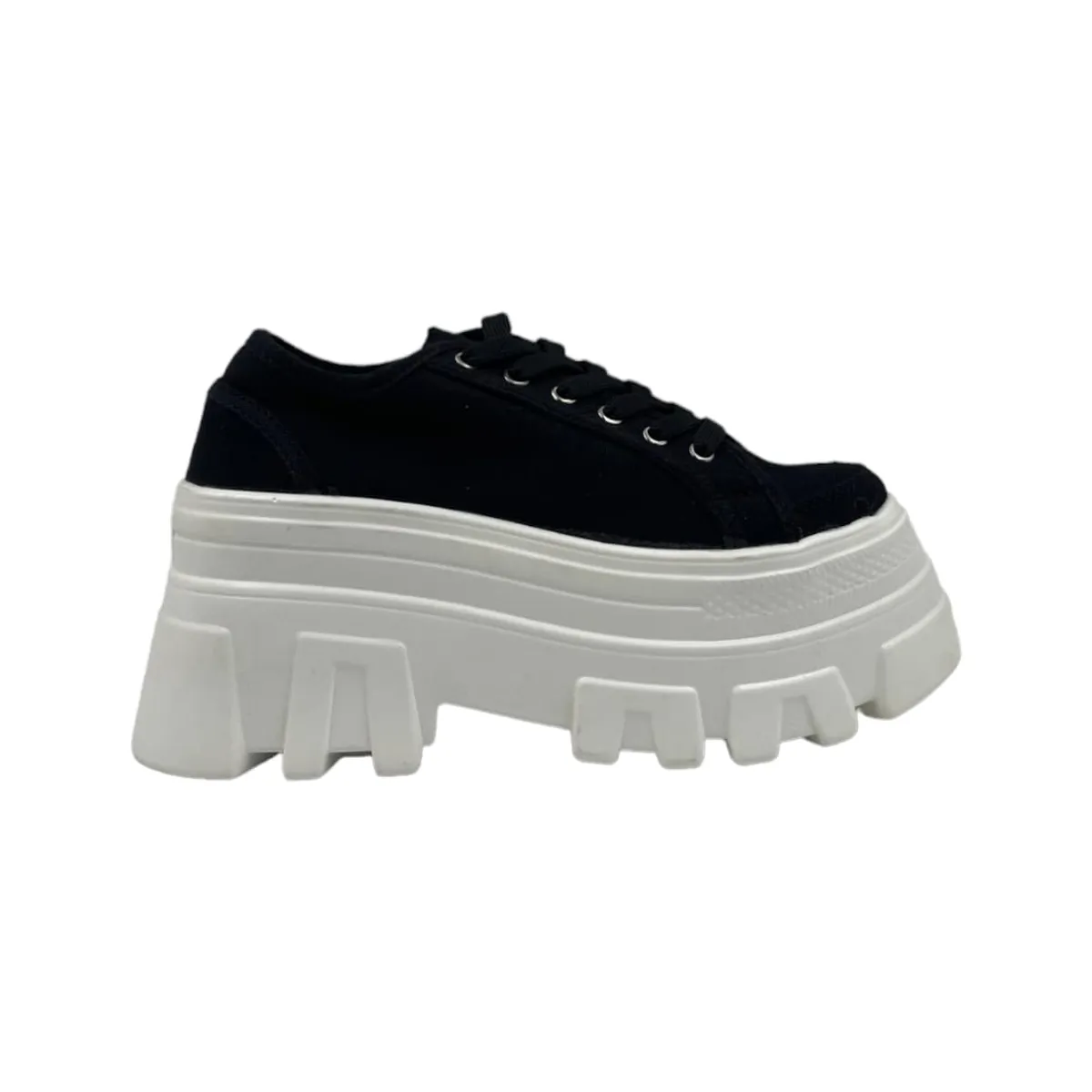 HERIEL - Zapatilla Negra Plataforma Mujer.