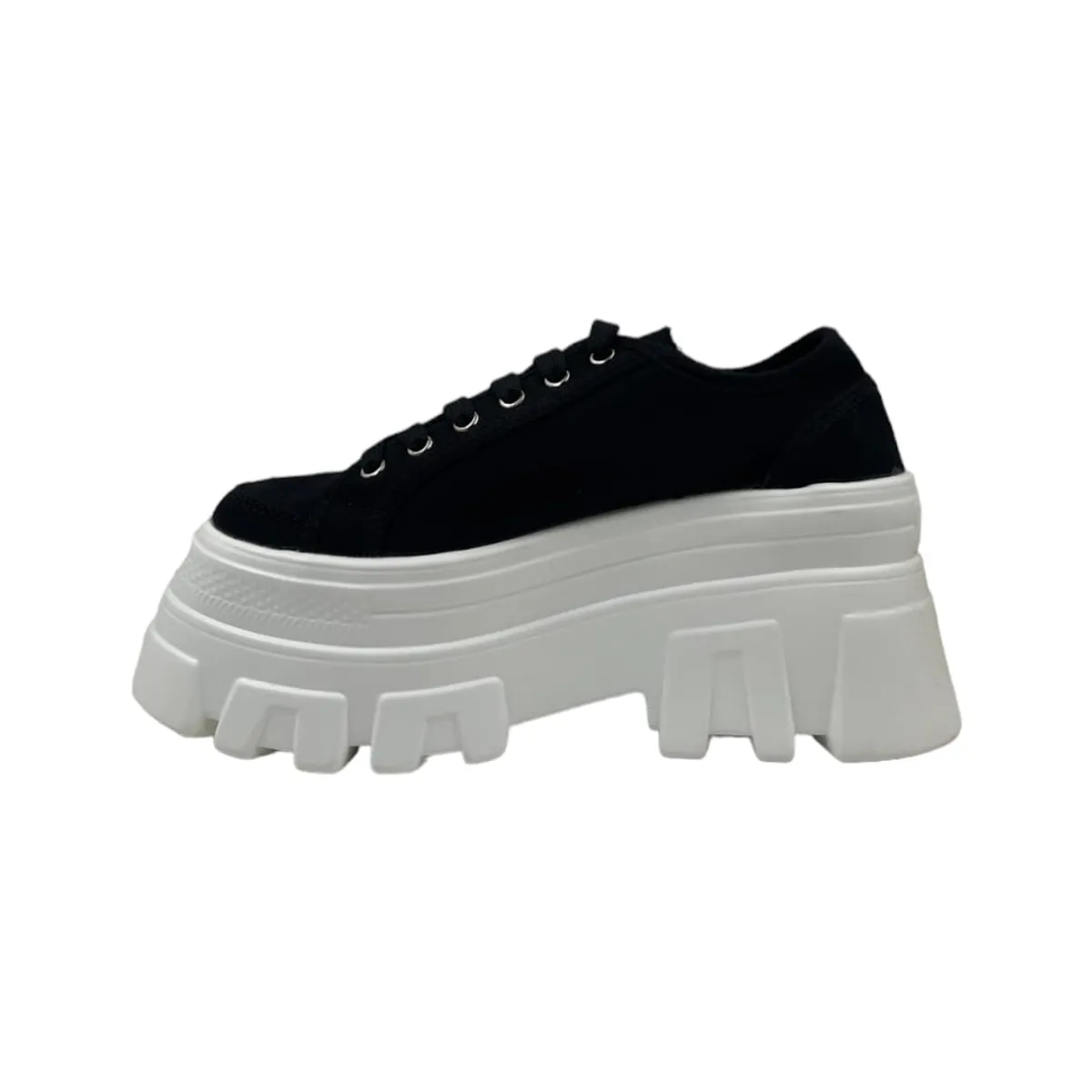 HERIEL - Zapatilla Negra Plataforma Mujer.