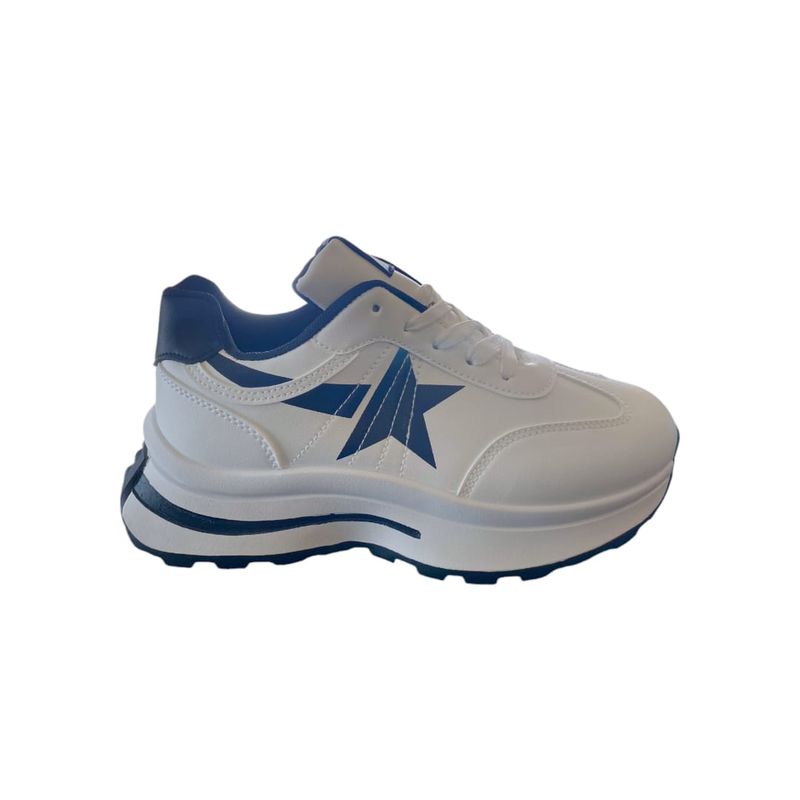 HERIEL - Zapatilla Blanca Plataforma Mujer.