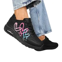 HERIEL - Zapatilla Negra Plataforma Mujer