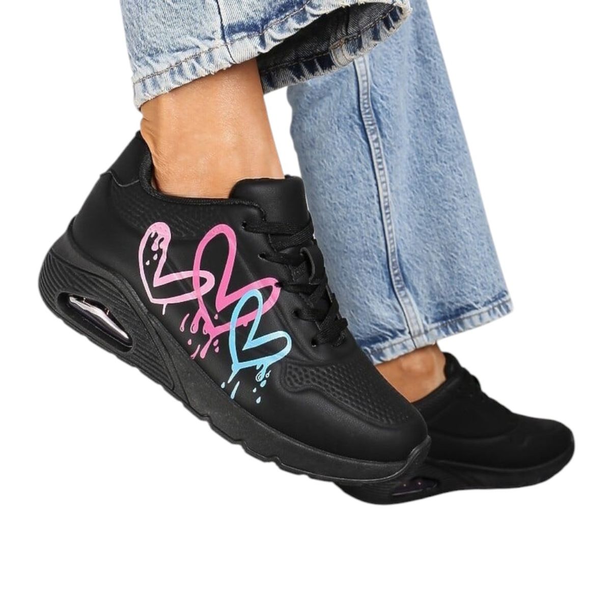 HERIEL - Zapatilla Negra Plataforma Mujer