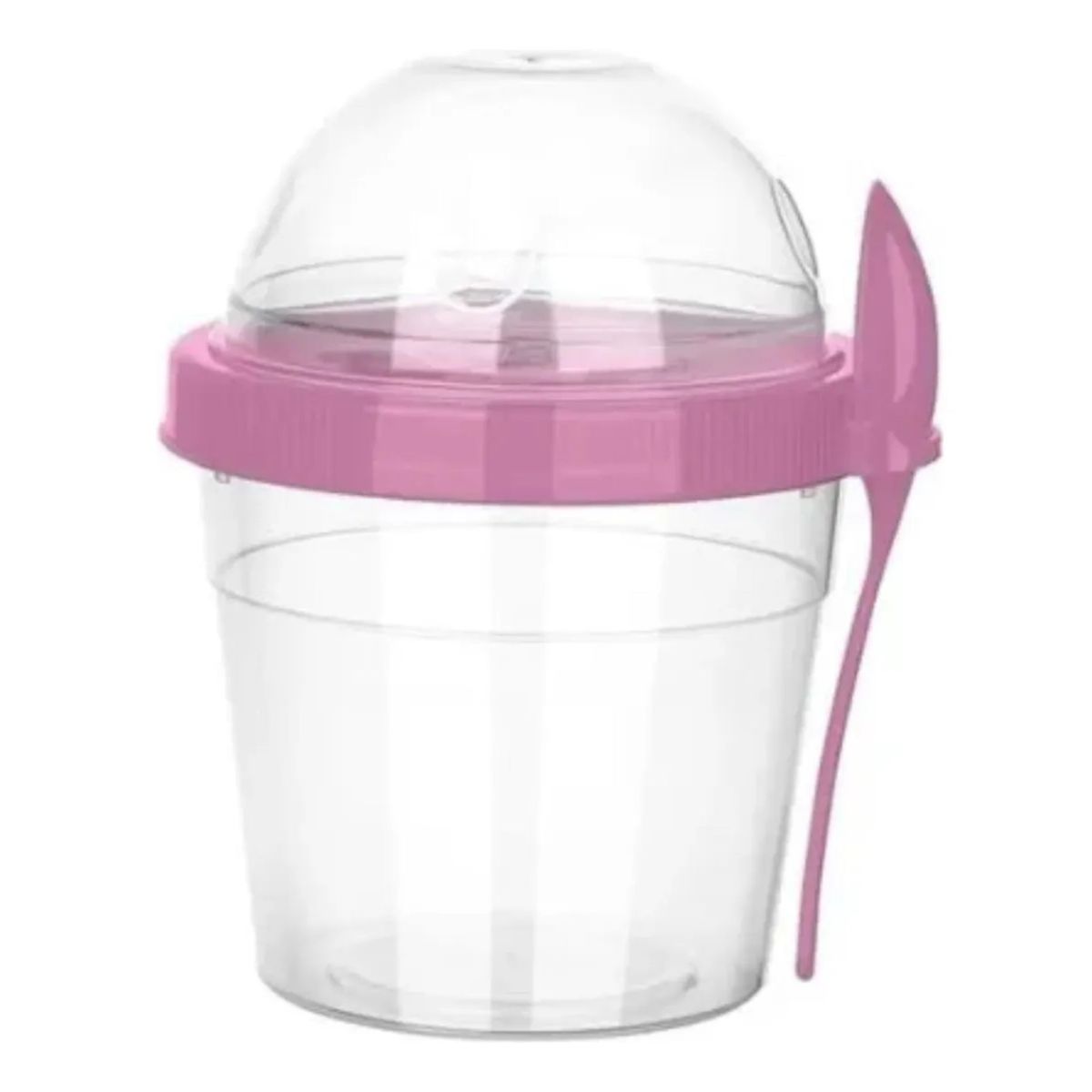 TITIZ - Vaso Para Yogurt Cereales Y Frutas Titiz + Cuchara-Rosa