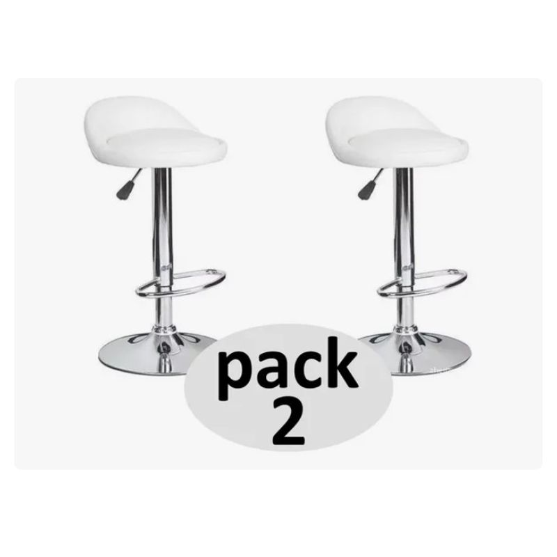 OFERTABKN - Pack 2 Silla Piso Bar Altura Regulable Taburete Respaldo