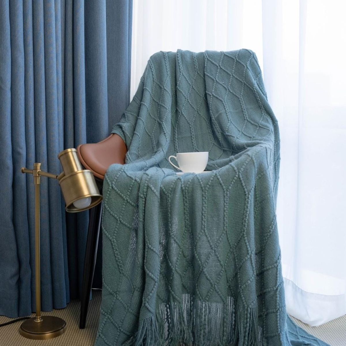 GENERICO - MANTA DE CHENILLE SUAVE DECORATIVA  SOFA Y CAMA FLECOS