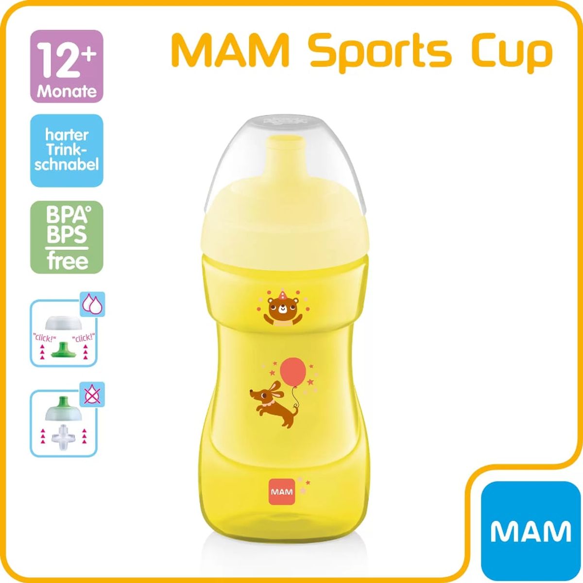 MAM - Vaso Antiderrame Boquilla Dura MAM Sport 12M+ 330ml