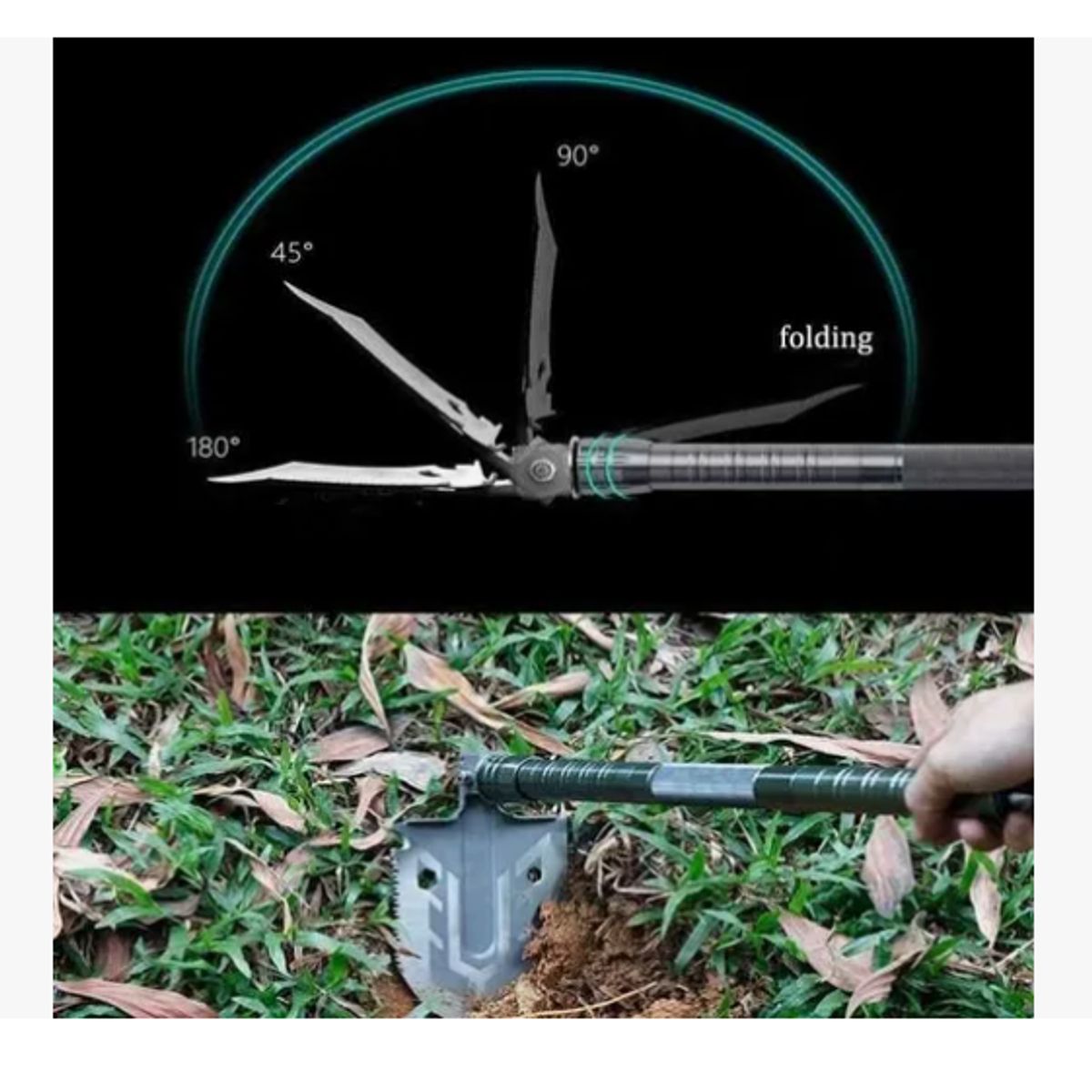 OFERTABKN - Pala Plegable Multifuncional Camping Táctica Supervivencia