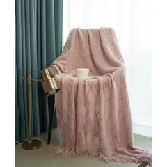 GENERICO - MANTA DE CHENILLE SUAVE DECORATIVA SOFA Y CAMA FLECOS
