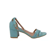 HERIEL - Sandalia Azul Taco Bajo Mujer.