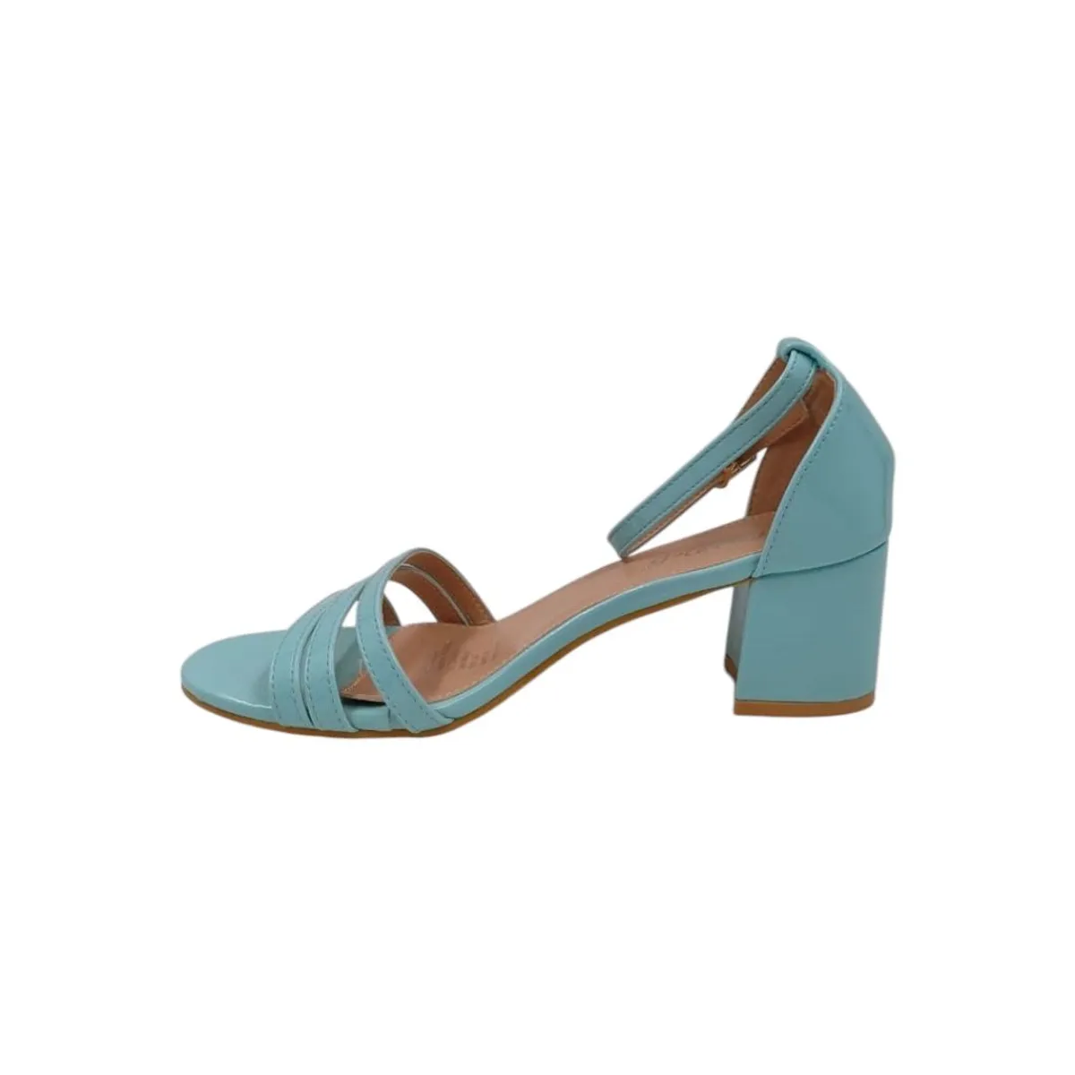 HERIEL - Sandalia Azul Taco Bajo Mujer.