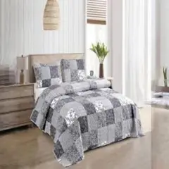 ANGELES DEL HOGAR - CUBRECAMA QUILT DE VERANO MAS JUEGO DE SABANAS 2 PLAZAS