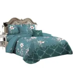 ANGELES DEL HOGAR - CUBRECAMA QUILT DE VERANO MAS JUEGO DE SABANAS 2 PLAZAS