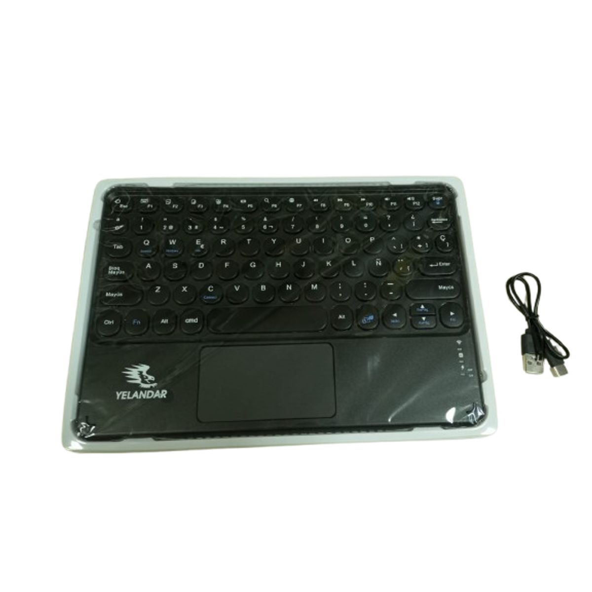 GENERICO - Mini teclado español con mousepad AN6030 Bluetooth recargable 27x 24cm