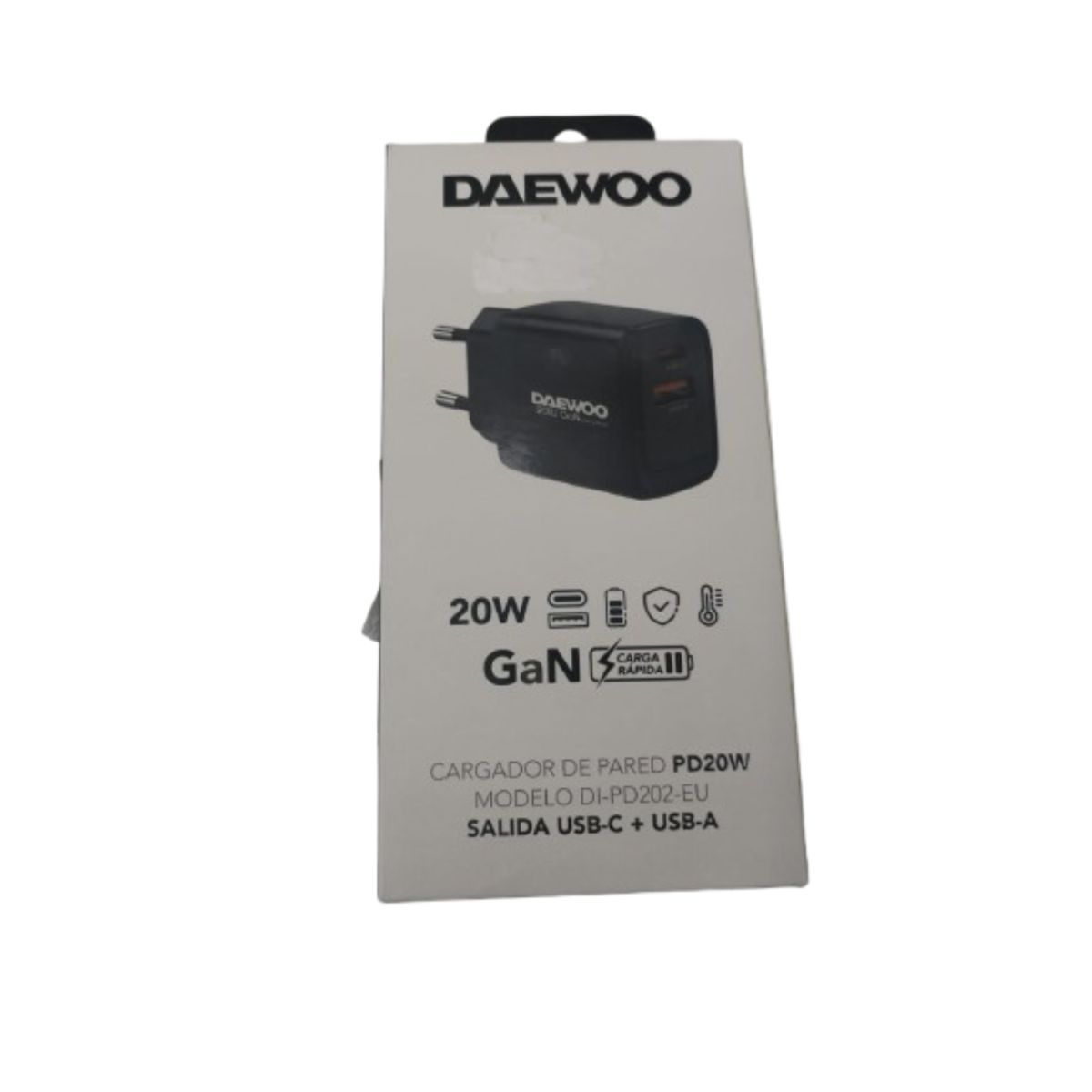 DAEWOO - CARGADOR DAEWOO USB PD20W DI-PD202-EU SALIDA USB-C + USB-A
