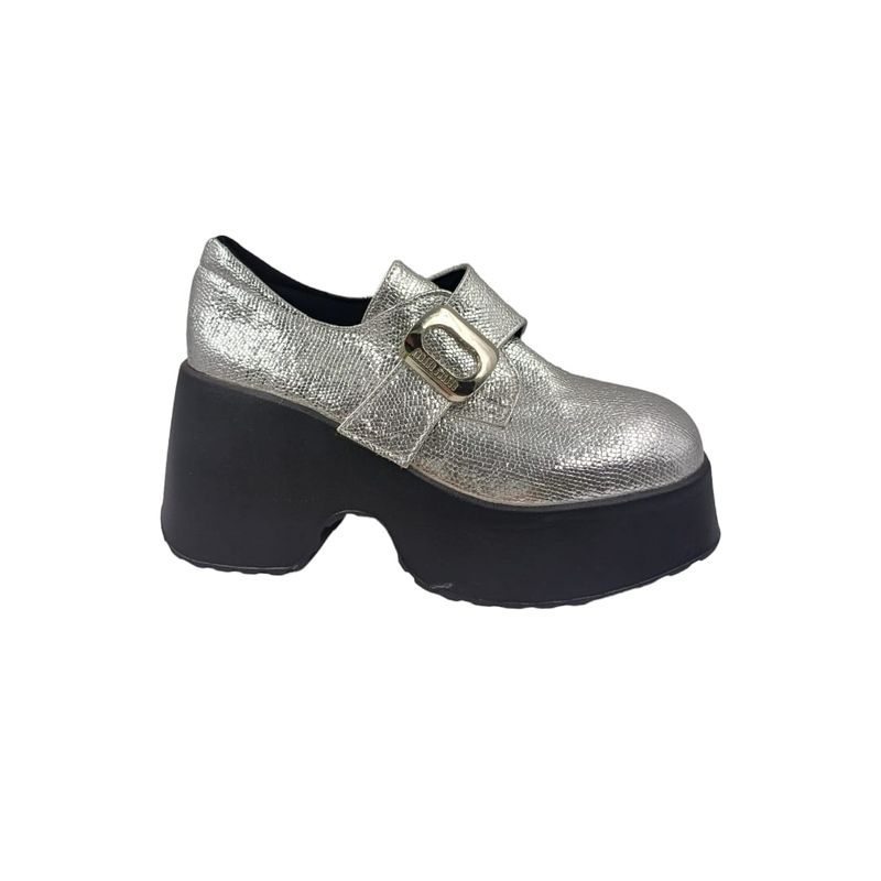 HERIEL - Zapato Plateado Plataforma Mujer
