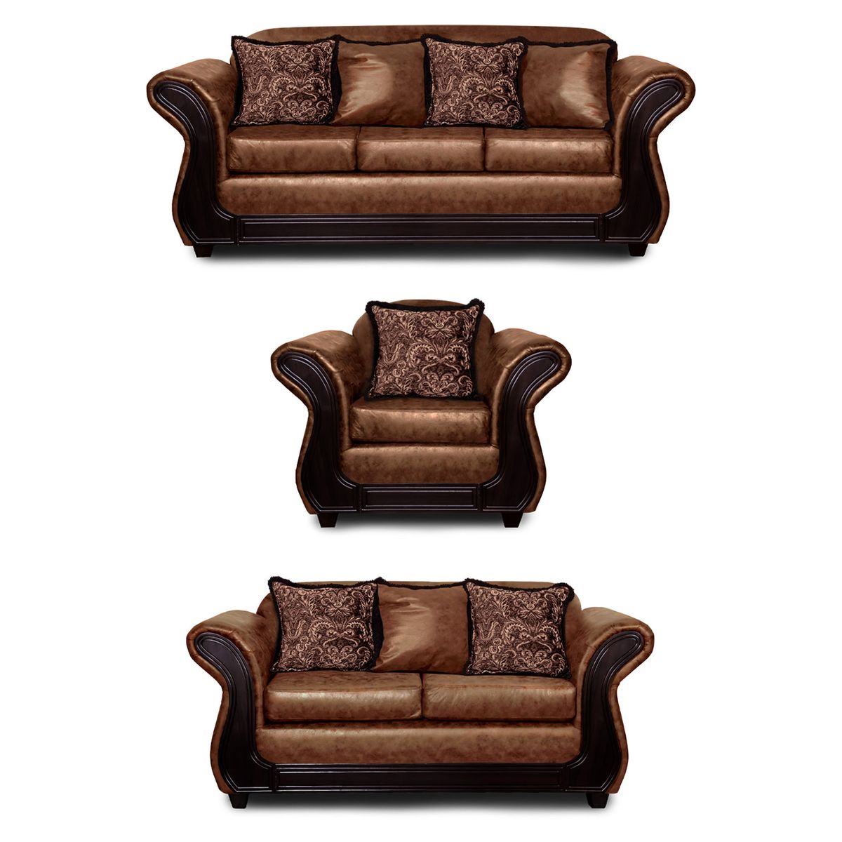 ADONIS LEUDH - Living 3+2+1 Palermo Envejecido Extra Grande Terracota Con Pelitos