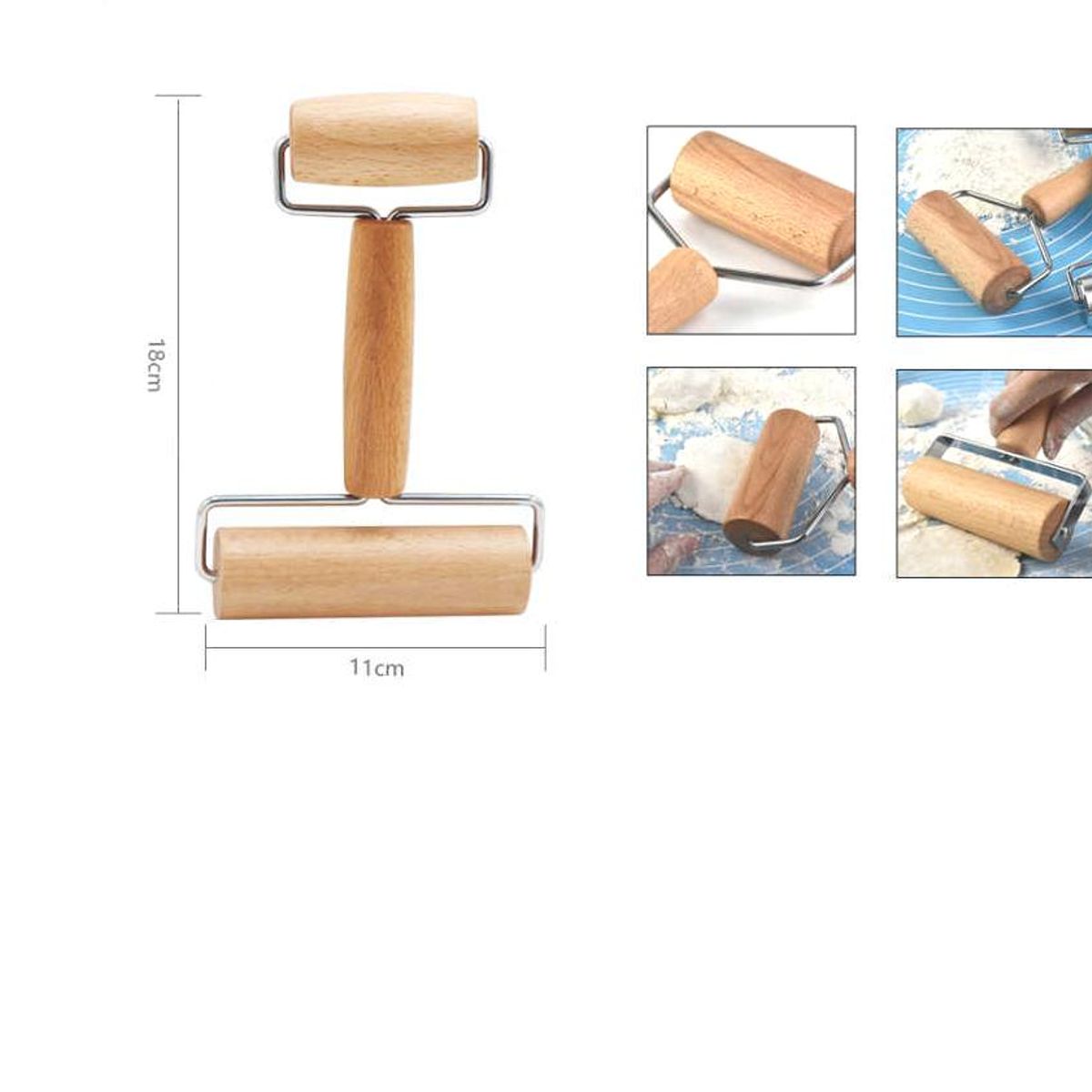 GENERICO - Rodillo de Madera 18cm