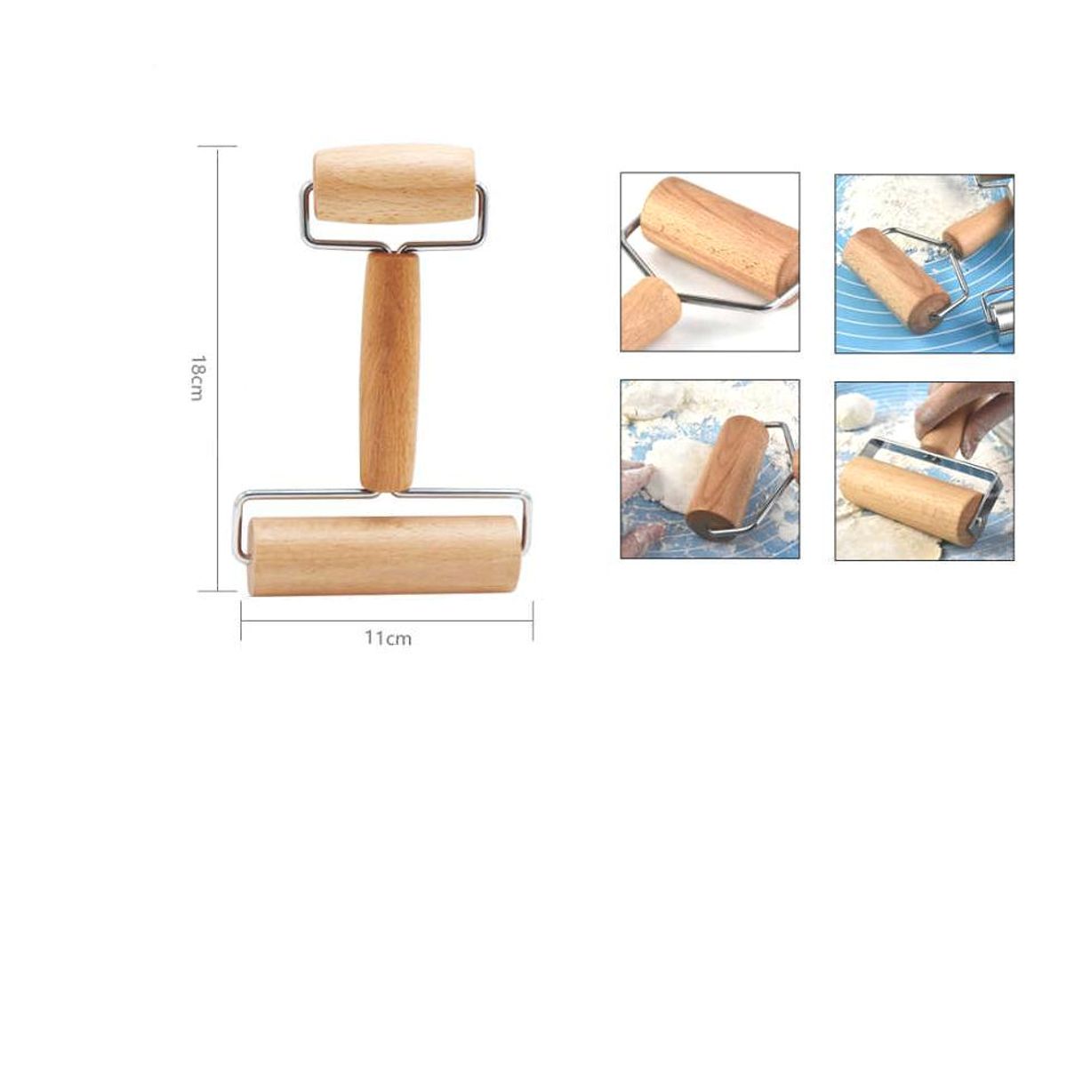 GENERICO - Rodillo de Madera 18cm