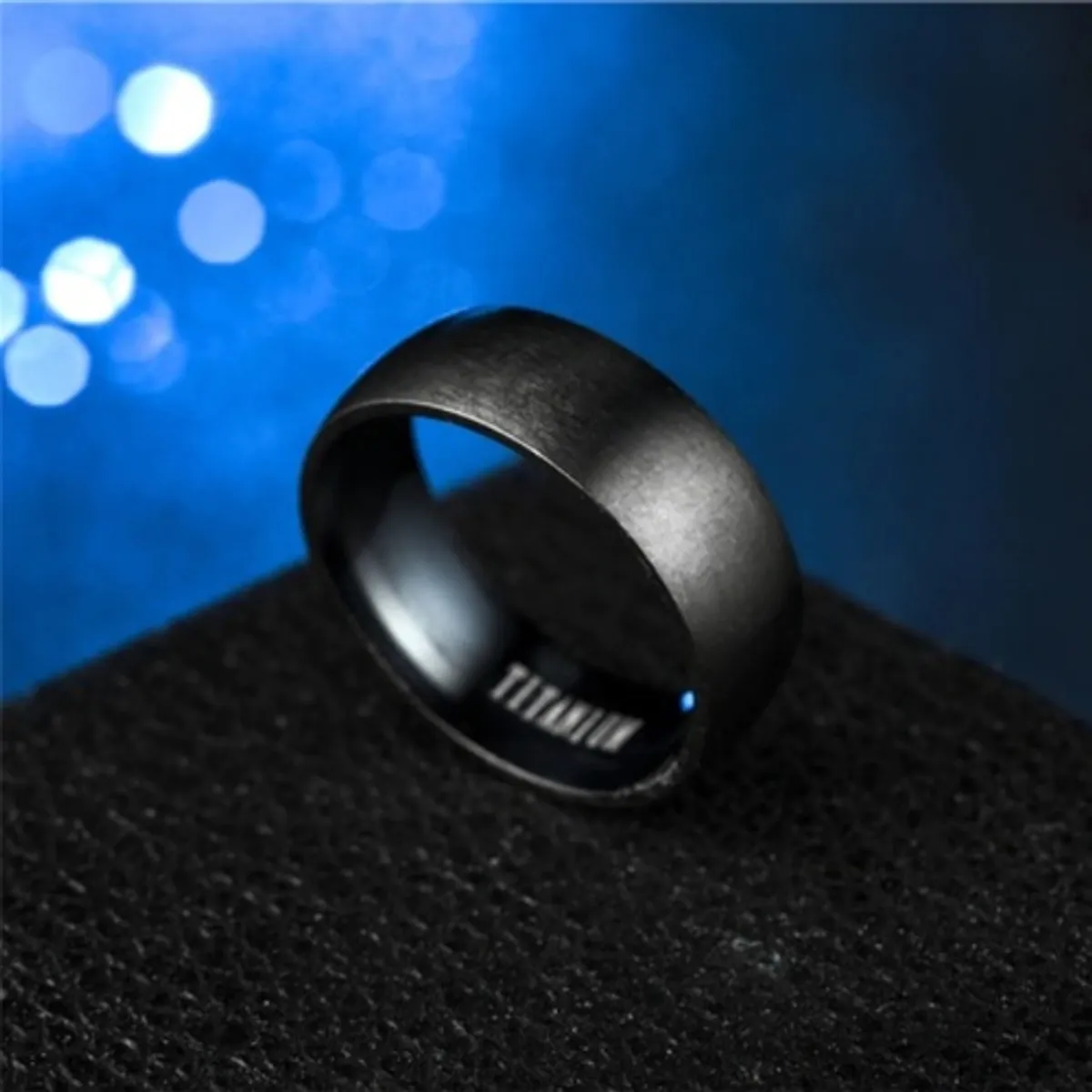 GENERICO - Anillo Titanio Anillos Juveniles Black Space Acero