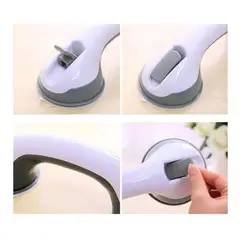 GENERICO - X4 Manilla Agarradera Baño Barra Seguridad Ventosa De Baño Color Blanco