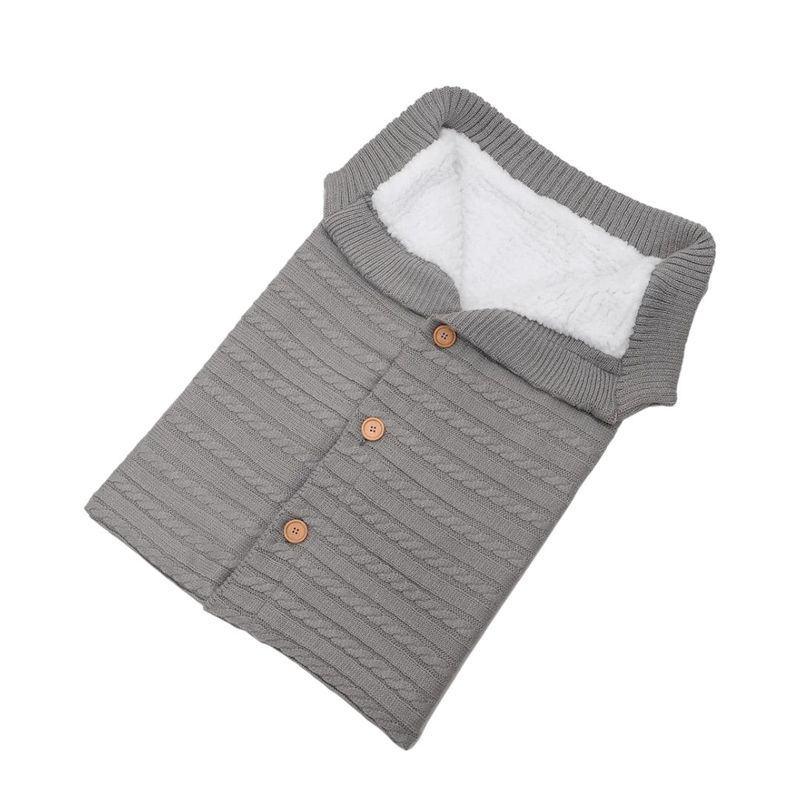 GENERICO - Saco De Dormir Manta para Bebe Recién Nacido Ultrasuave gris.