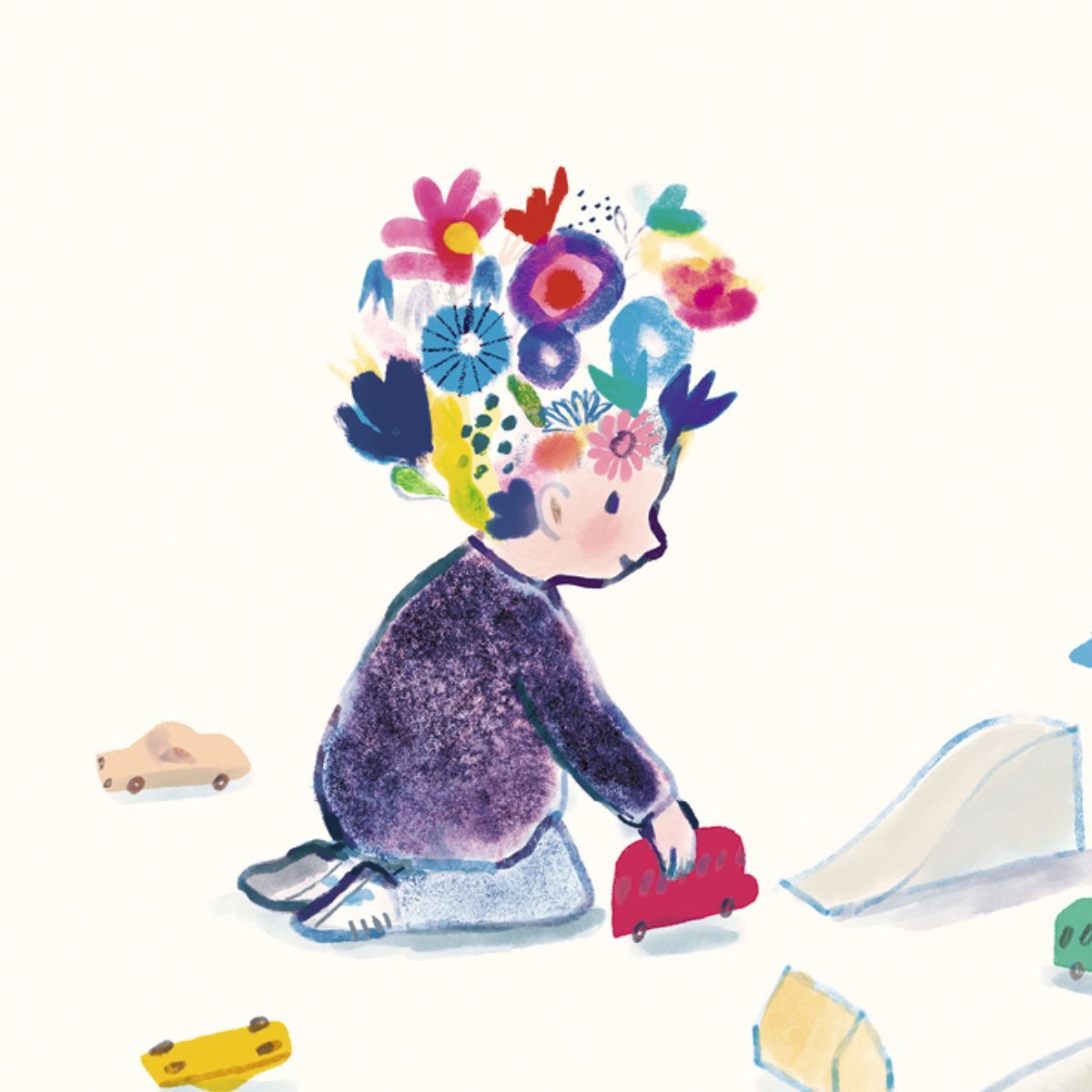 NUBEOCHO - El niño con flores en la cabeza