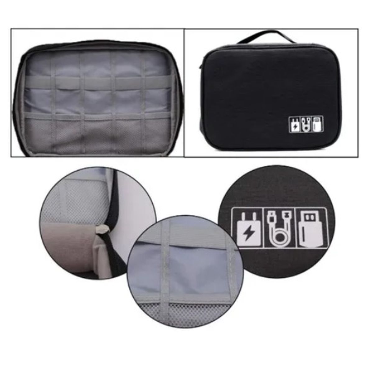 OFERTABKN - Bolso Organizador De Cables Y Accesorios Viaje Negro