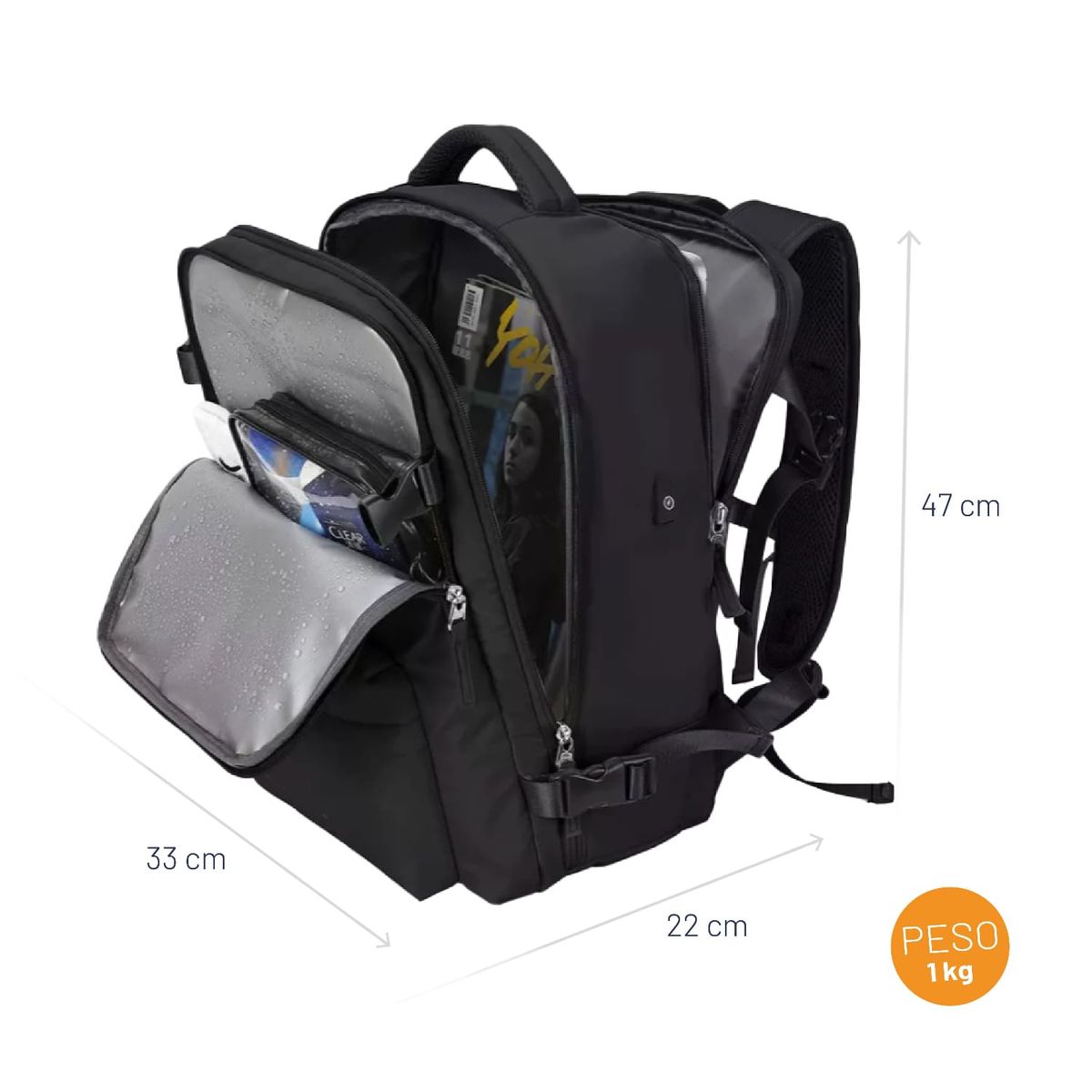 MIGLU - Mochila De Viaje Multiuso Resistente Impermeable 40 Lt Miglú
