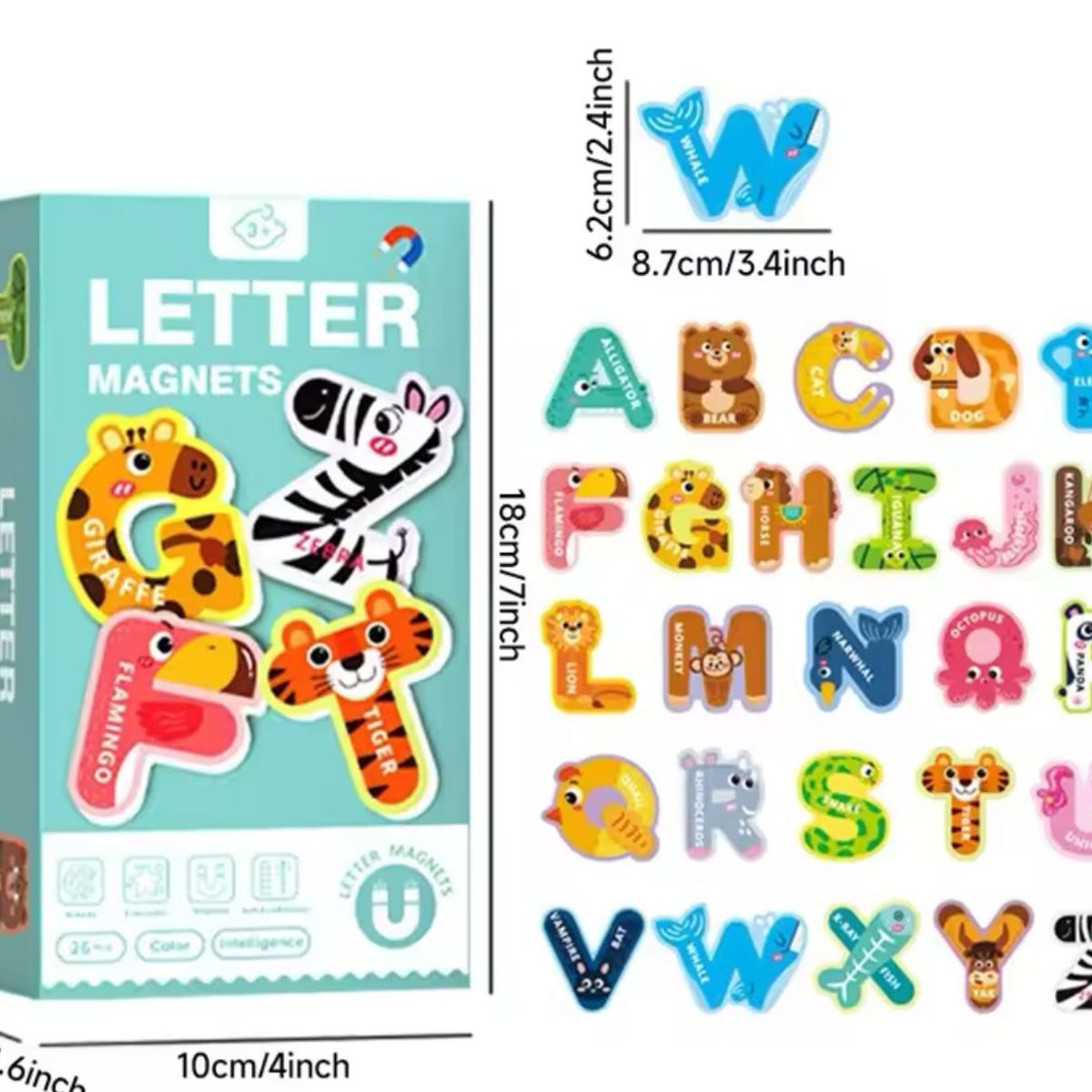 GENERICO - Letras Del Abecedario Mas animales Con Iman