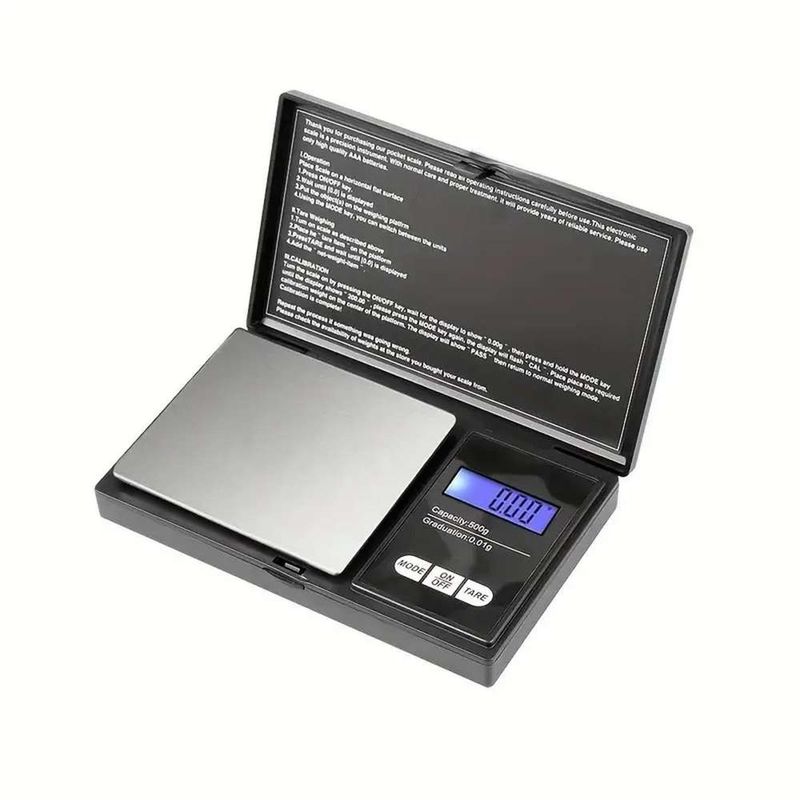 GEN - Mini Gramera Pesa De Bolsillo Digital Precision 0.1-500g - Negro