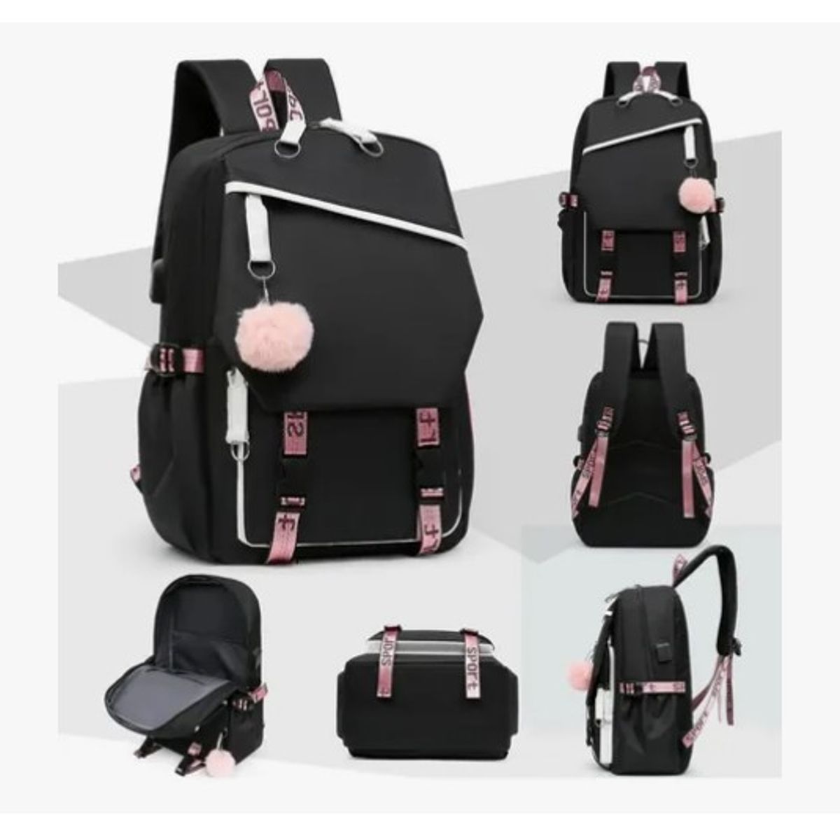 OFERTABKN - Mochila Urbana Bolso Escolar Juvenil Con Interfaz Usb Aux