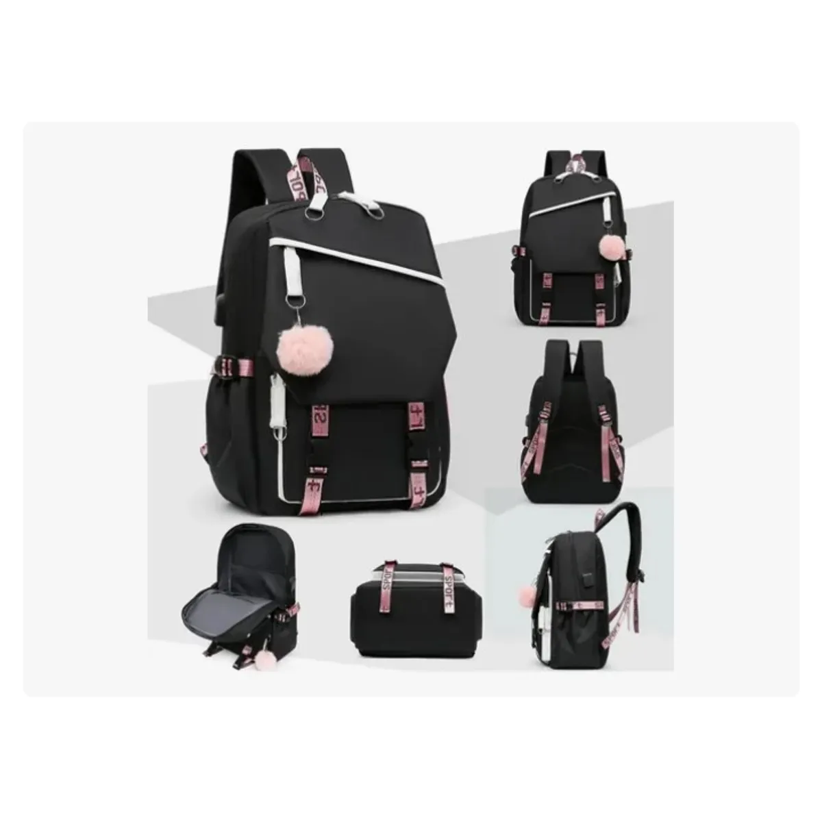 OFERTABKN - Mochila Urbana Bolso Escolar Juvenil Con Interfaz Usb Aux