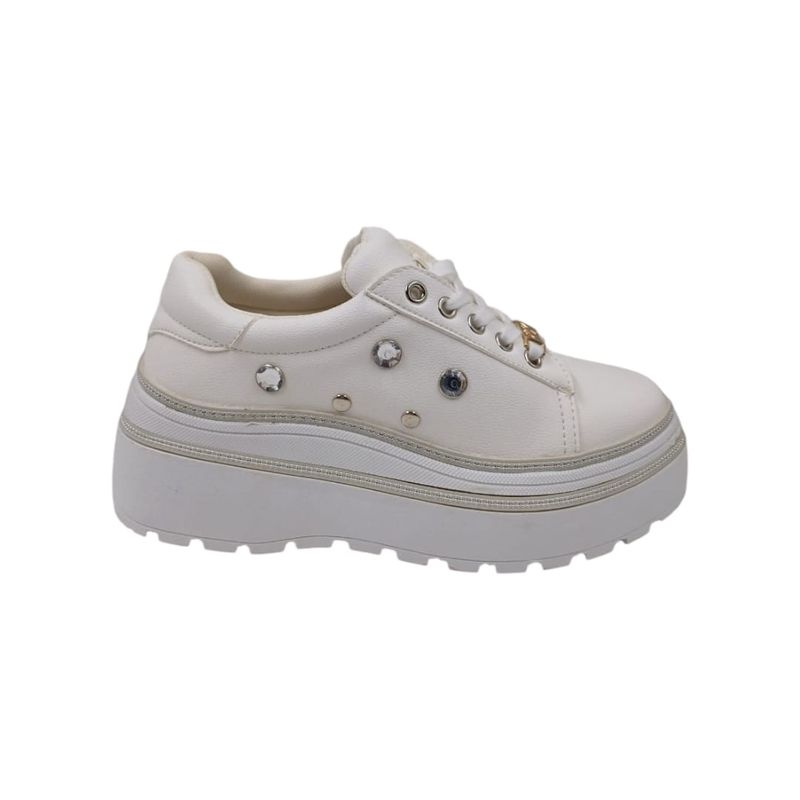 HERIEL - Zapatilla Blanca Plataforma Mujer