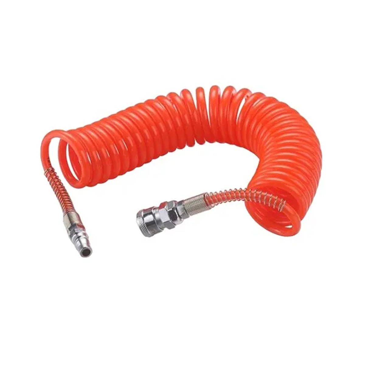 GENERICO - Manguera Espiral Para Compresor De Aire 15mts Con Acoples Color Naranja