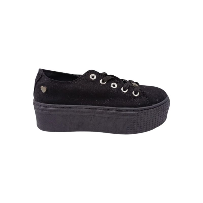 HERIEL - Zapatilla Negra Plataforma Mujer.
