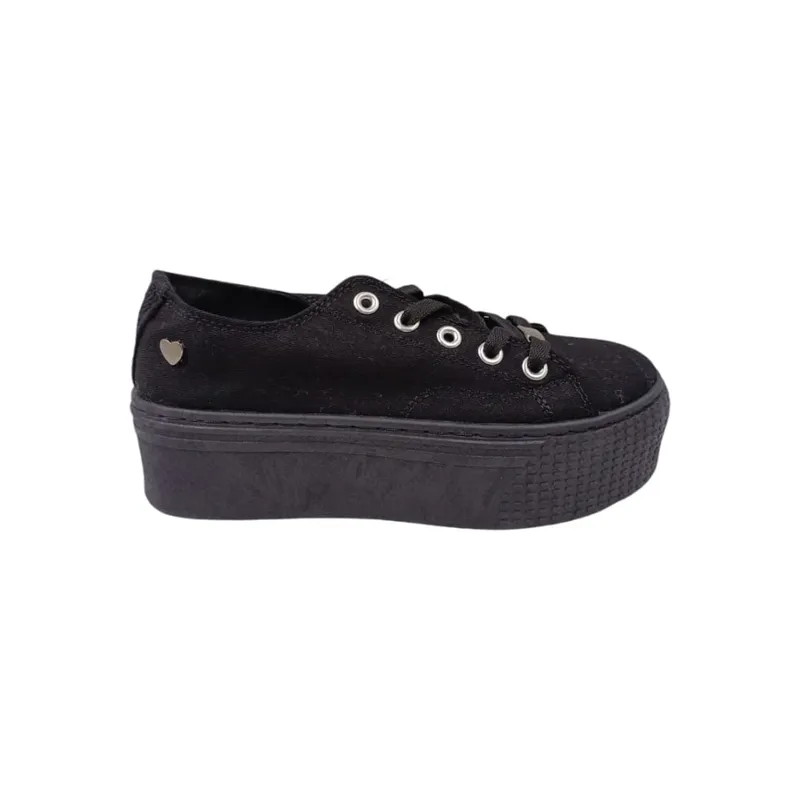 HERIEL - Zapatilla Negra Plataforma Mujer.