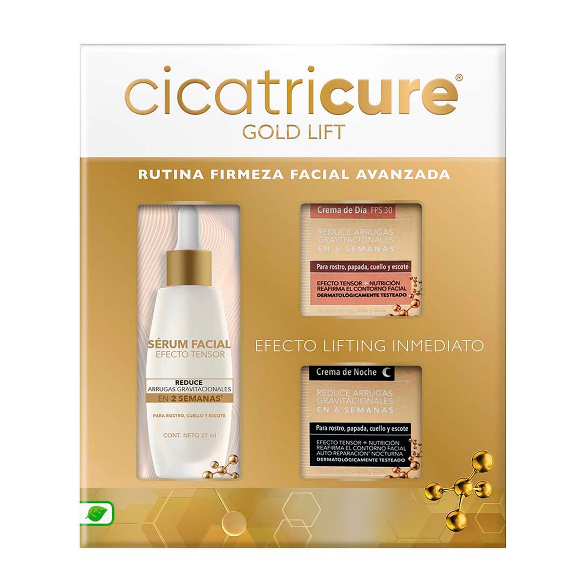 CICATRICURE - PACK GOLD LIFT CREMA DIA + CREMA NOCHE + SERUM